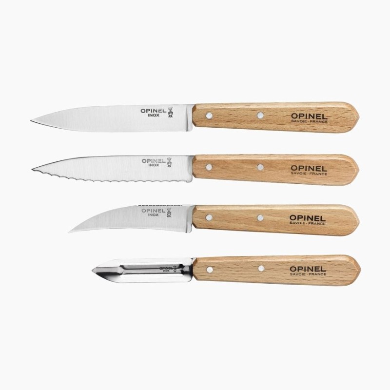 Coffret 4 couteaux Les essentiels du cuisinier /Naturel
