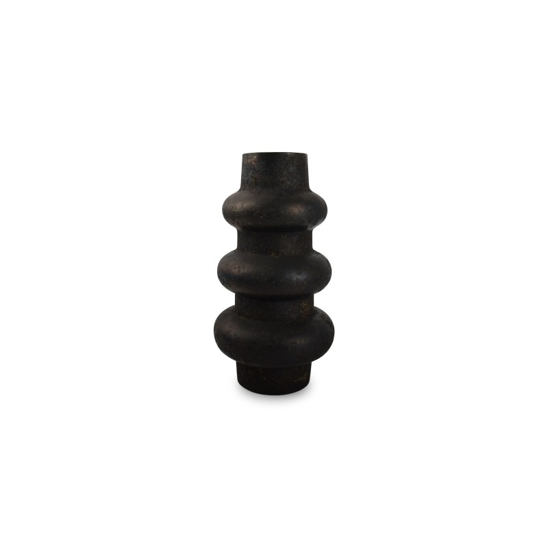 TUBO Vases en grès Noir