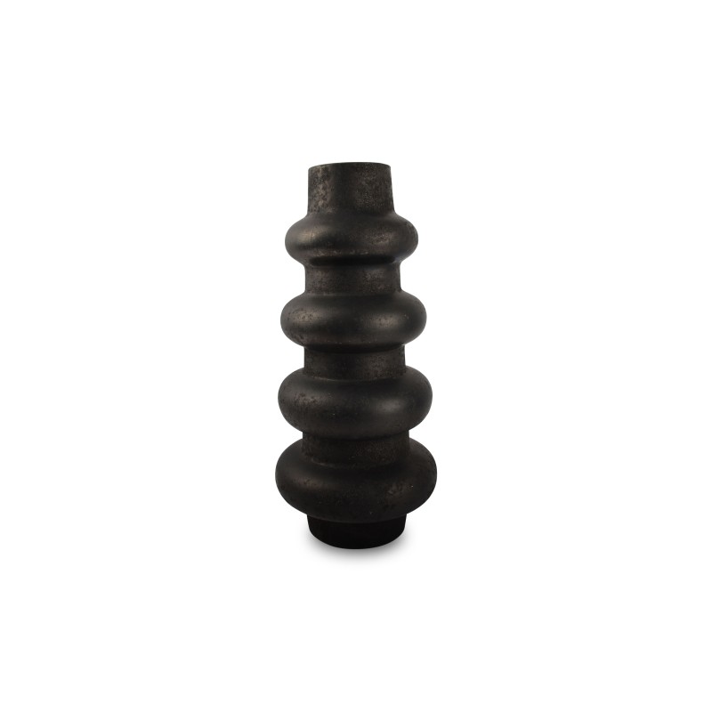 TUBO Vases en grès Noir