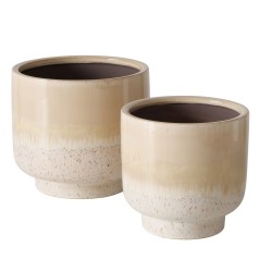MINERA Pots céramique Beige