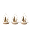 Sapin De Noel + Led Noel Bois Blanc/Or/Naturel