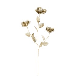 Branche décorative dorée 3 fleurs