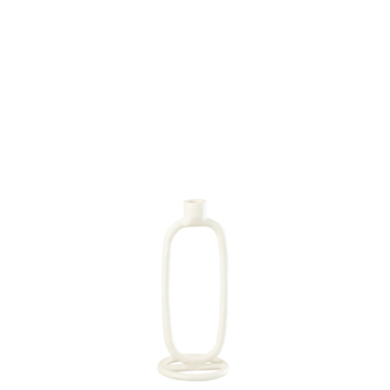 Bougeoir chandelle oval alu Blanc