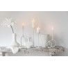 Bougeoir chandelle oval alu Blanc