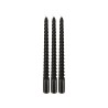 SWIRL Bougies chandelles torsadées S/3