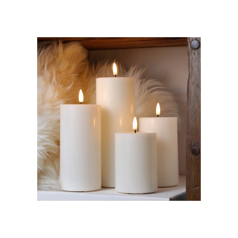 Bougie Cylindre LED 7.5 12.5 Ivoir