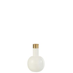 MILA Vase soliflor boule metal/Ivoir
