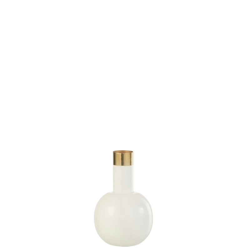 MILA Vase soliflor boule metal/Ivoir