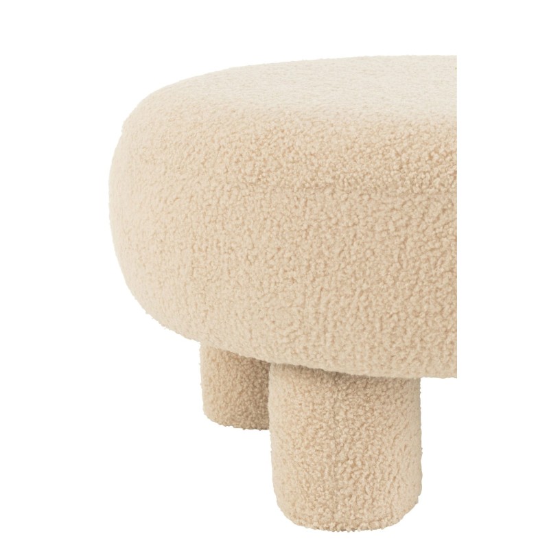 KABA Pouf décoratif Teddy Beige