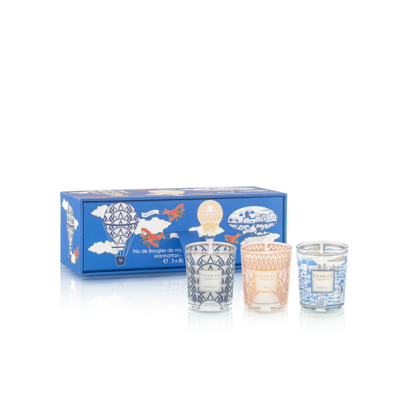 Coffret Trio Travel Candle Baobab Box Bleue