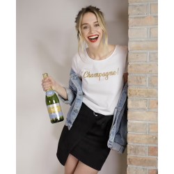 Champagne - Tshirt Femme à paillettes