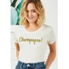 Champagne - Tshirt Femme à paillettes