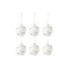 LOU Boîte de 6 boules Houx Blanc/paillettes