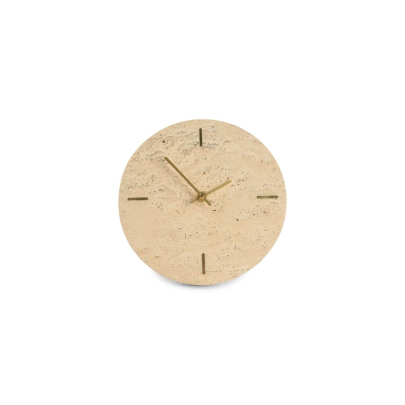ZONE Horloge à poser en travertin