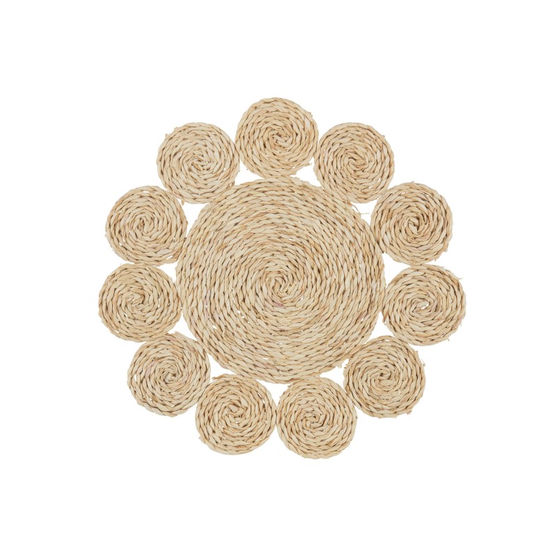 Fleur set de table rotin naturel