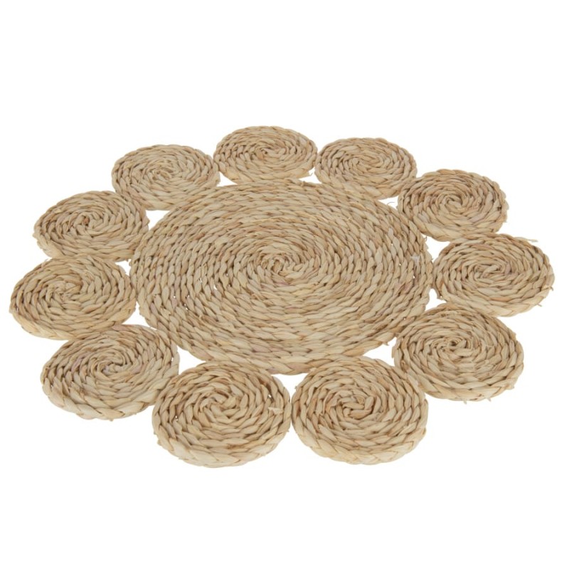 Fleur set de table rotin naturel