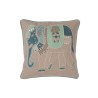 Elephant Coussin coton naturel/Bleu