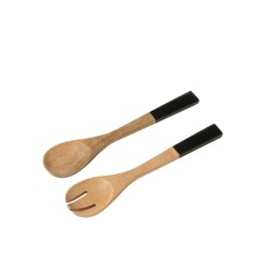 Set 2 Couvert A Salade Manguier Noir/Naturel