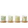 Maria Set de 4 tasses à café avec sous tasse bambou Vert