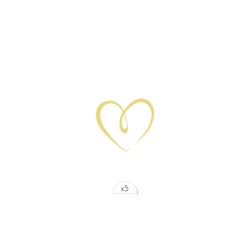 Coeur doré Pack de 5 Tattoos