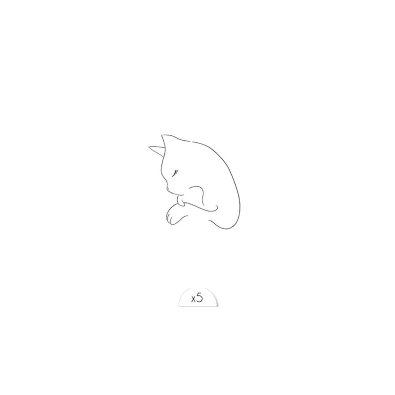 Tete chat Pack de 5 Tattoos