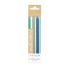 Bougies longues bleu et argent S/12