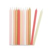 Bougies longues rose et or S/12