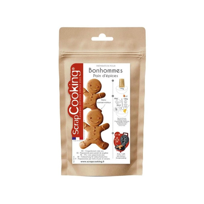 Mini gaufrier Pain d'Epices avec sachet ingredients