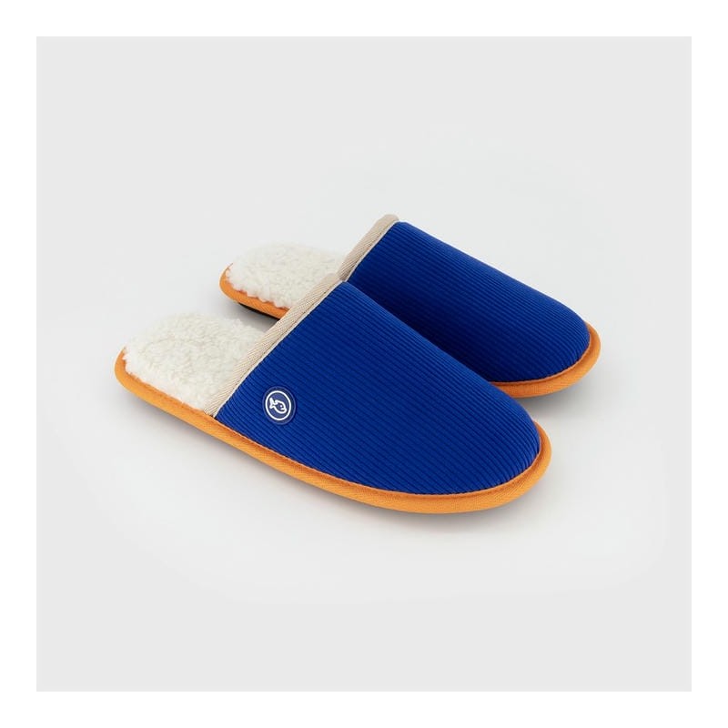 Pantoufles - velour cotelé Bleu electrique