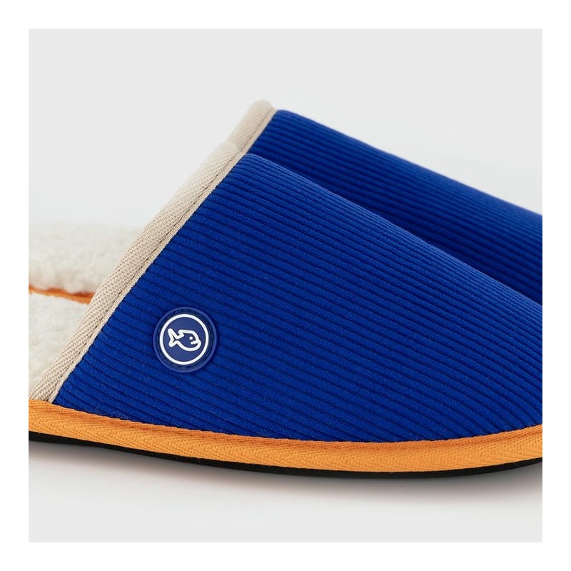 Pantoufles - velour cotelé Bleu electrique