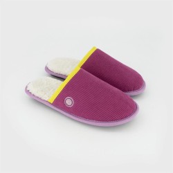 Pantoufles - velour cotelé Rose