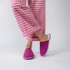 Pantoufles - velour cotelé Rose