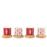 Maria Set de 4 tasses à café avec sous tasse bambou Rouge