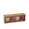 Maria Set de 4 tasses à café avec sous tasse bambou Rouge