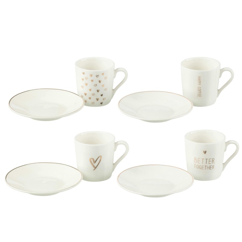 Happy Coffee S/4 Tasses expresso coeurs