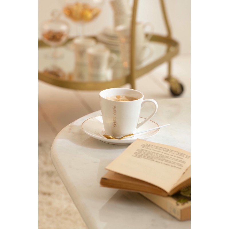 Happy Coffee S/4 Tasses café coeurs