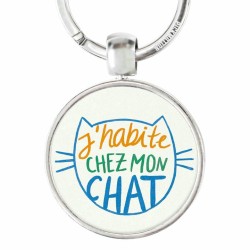 Porte Clé - J'habite avec mon chat