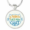 Porte Clé - J'habite avec mon chat