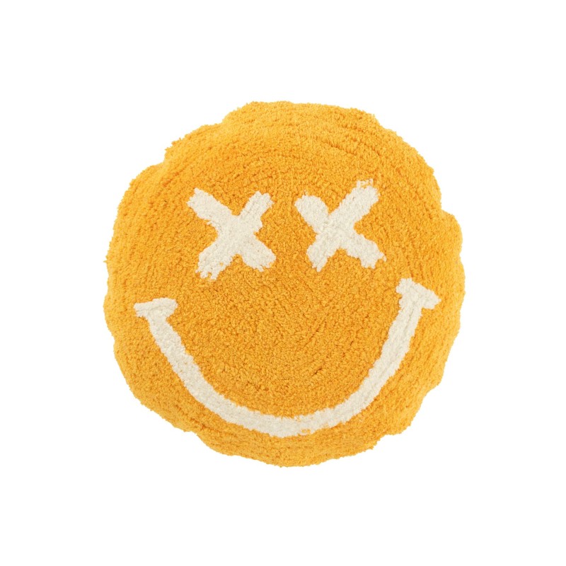 Coussin smiley Tufté orange