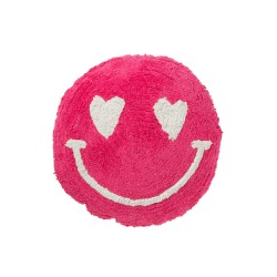 Coussin smiley Tufté rose fuschia
