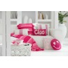 Coussin smiley Tufté rose fuschia
