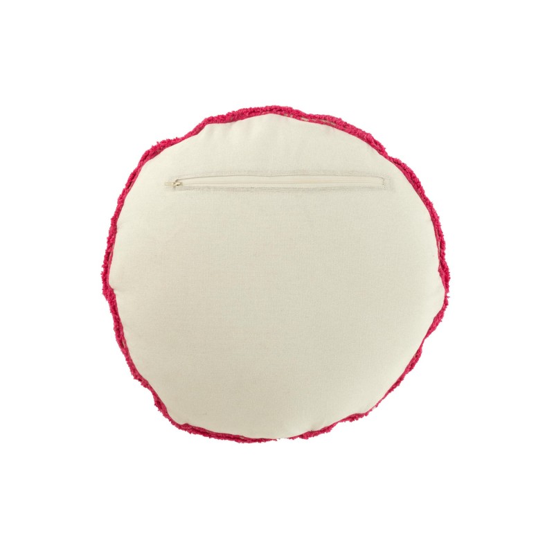 Coussin smiley Tufté rose fuschia