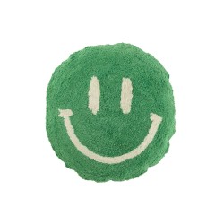 Coussin smiley Tufté rose vert