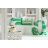 Coussin smiley Tufté rose vert