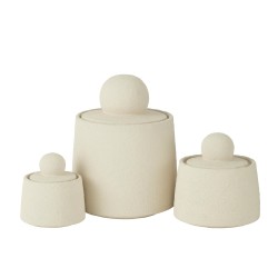MARIS Set 3 Pot Decoratif Ciment Creme