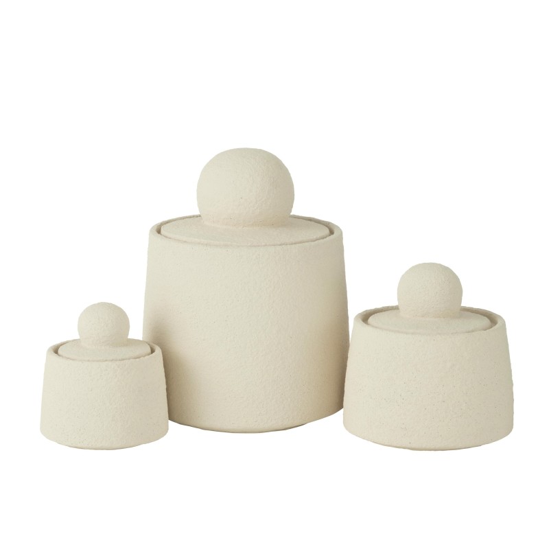MARIS Set 3 Pot Decoratif Ciment Creme