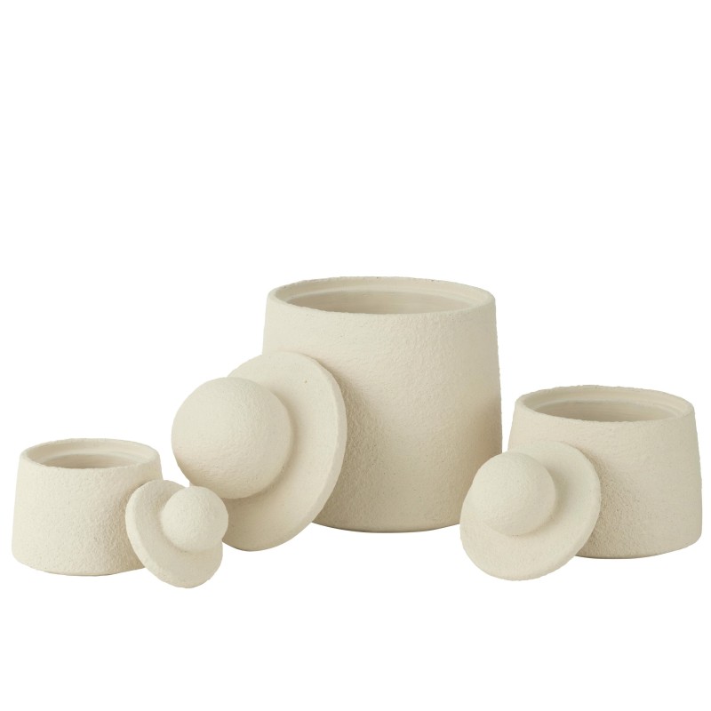 MARIS Set 3 Pot Decoratif Ciment Creme