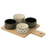 Service A Tapas 4 Sets+Plateau Bambou Boite Noir/Blanc