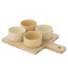 Service A Tapas 4 Sets+ Plateau Bois Boite Creme/Blanc