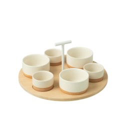 Service A Tapas 6 Sets + Plateau Bambou Boite Blanc/Naturel